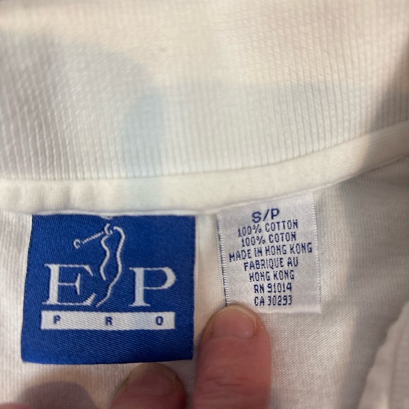 EP Pro White Polo Shirt with Blue Logo - Picture 3 of 3
